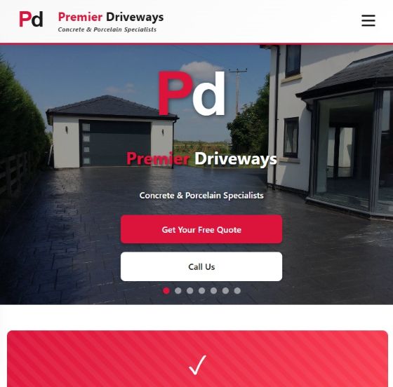 Premier Driveways tablet view